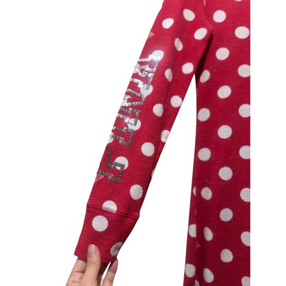 Victoria Secret Y2K 00s Polka Dot One Piece Pajama Medium Thermal Bling Sequins - Picture 11 of 16